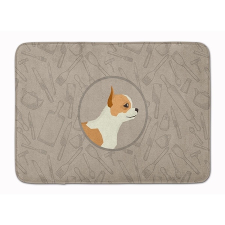 Carolines Treasures Chihuahua in the Kitchen Machine Washable Memory Foam Mat CK2177RUG